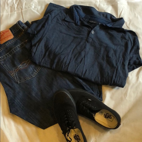 2/$15 MENS Marc Anthony blue polo - Picture 1 of 3